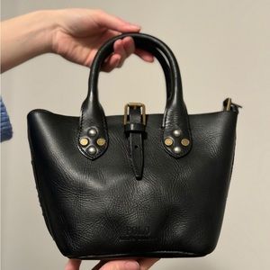 Ralph Lauren, black, leather purse